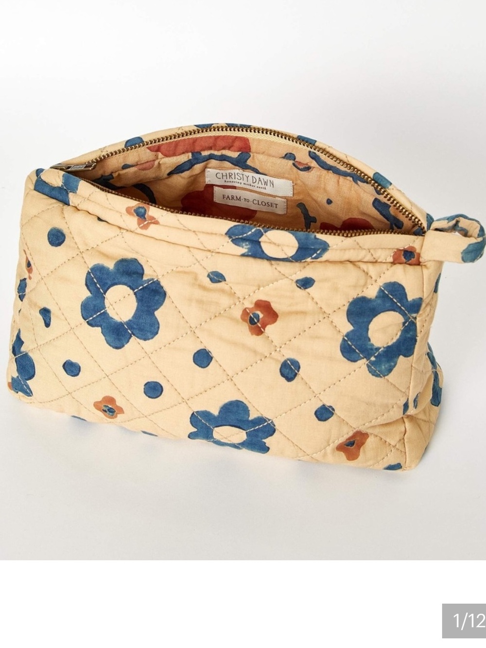 CHRISTYDAWN Bag Quilted Pouch Apple Blossom Farm To Closet Blue Clutch